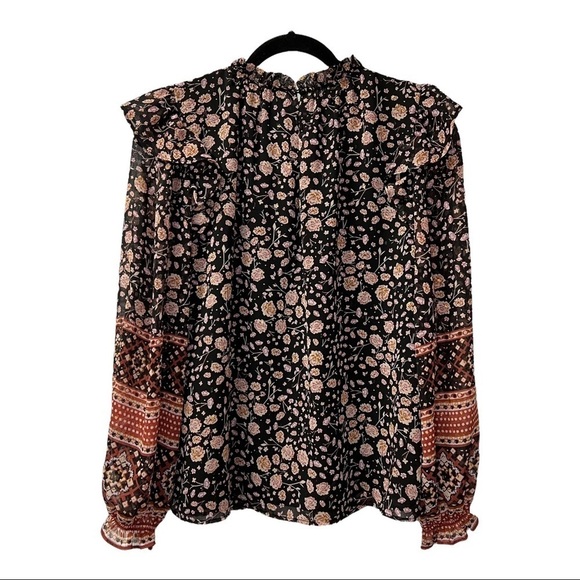 Rachel Zoe Moody Floral Oversized Ruffle Puff Sleeve Size S - Picture 2 of 12